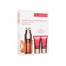Clarins Double Serum & Super Restorative Age-Defying Set Serum do twarzy 50ml zestaw upominkowy