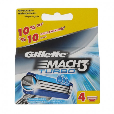 Gillette Mach3 Turbo Wkład do maszynki 4szt