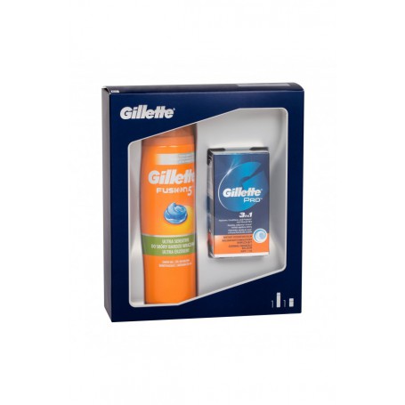 Gillette Fusion 5 Ultra Sensitive   Cooling Żel do golenia 200ml zestaw upominkowy